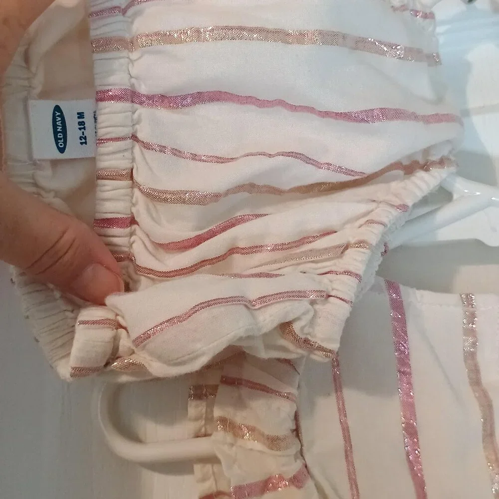 Baby Essentials Old Navy/Dress Set/Girls 12-18M/Pink Cream/2pc
